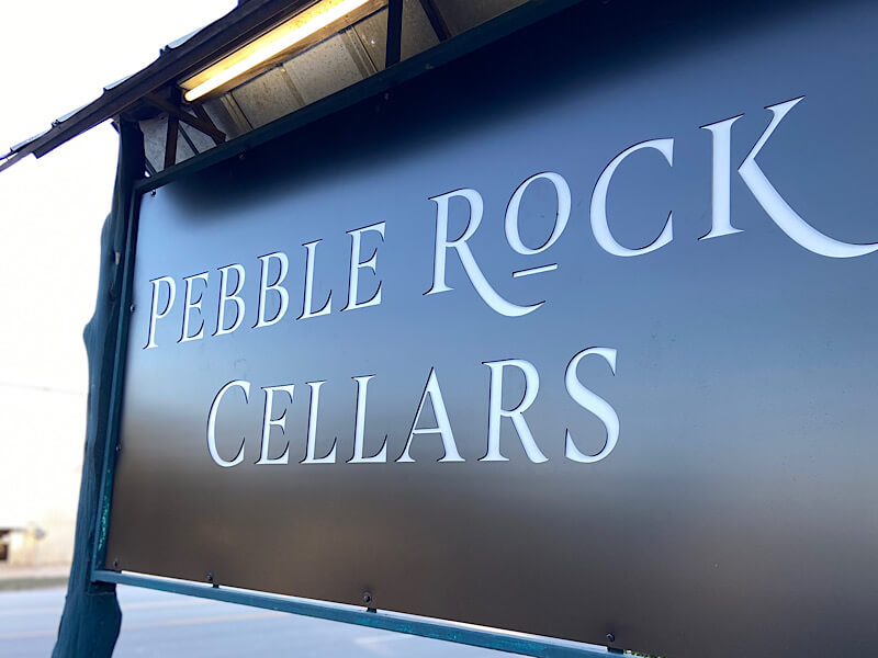 cellar rat wine tours_venue_pebble rock cellars_sign