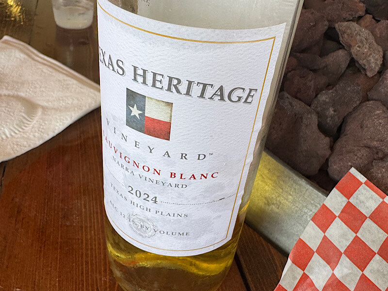 Texas Heritage Sauvignon Blanc - Fredericksburg, Texas - Cellar Rat Wine Tours
