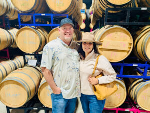 Couples wine tasting at William Chris Vineyards - Group Wine Tour - The Ultimate Guide to Wine Tours in Fredericksburg, Texas